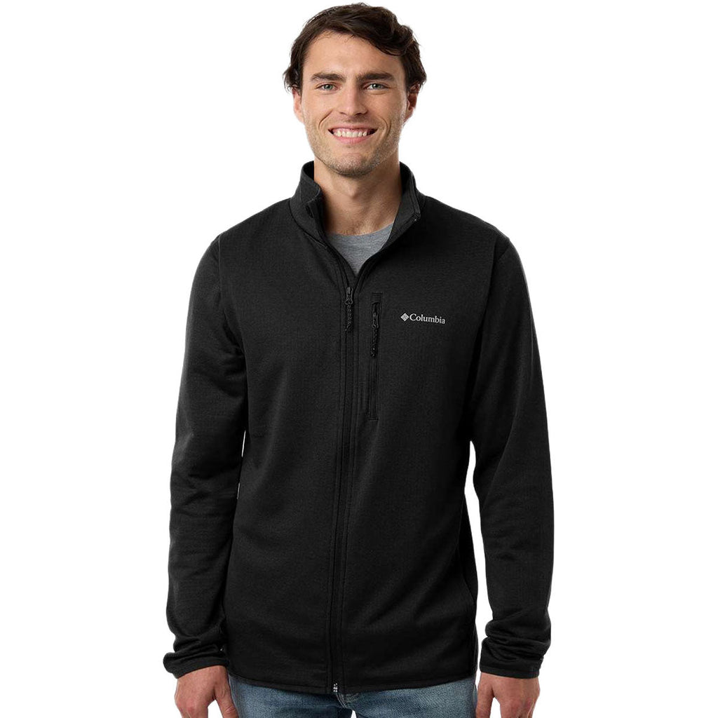 Columbia Men's Black Essential Hike Grid Fleece Full-Zip