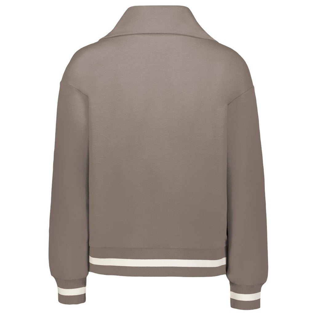 Holloway Women's Mink/Vanilla Heritage Prep Quarter-Zip Pullover