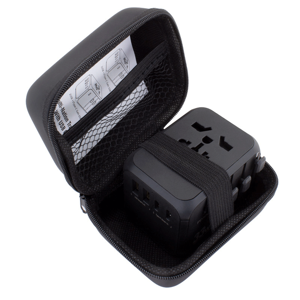 Hit Black 33W Universal Travel Adapter with Type-C