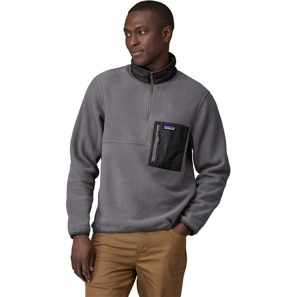 Patagonia Men's Noble Grey Microdini 1/2-Zip Fleece Pullover