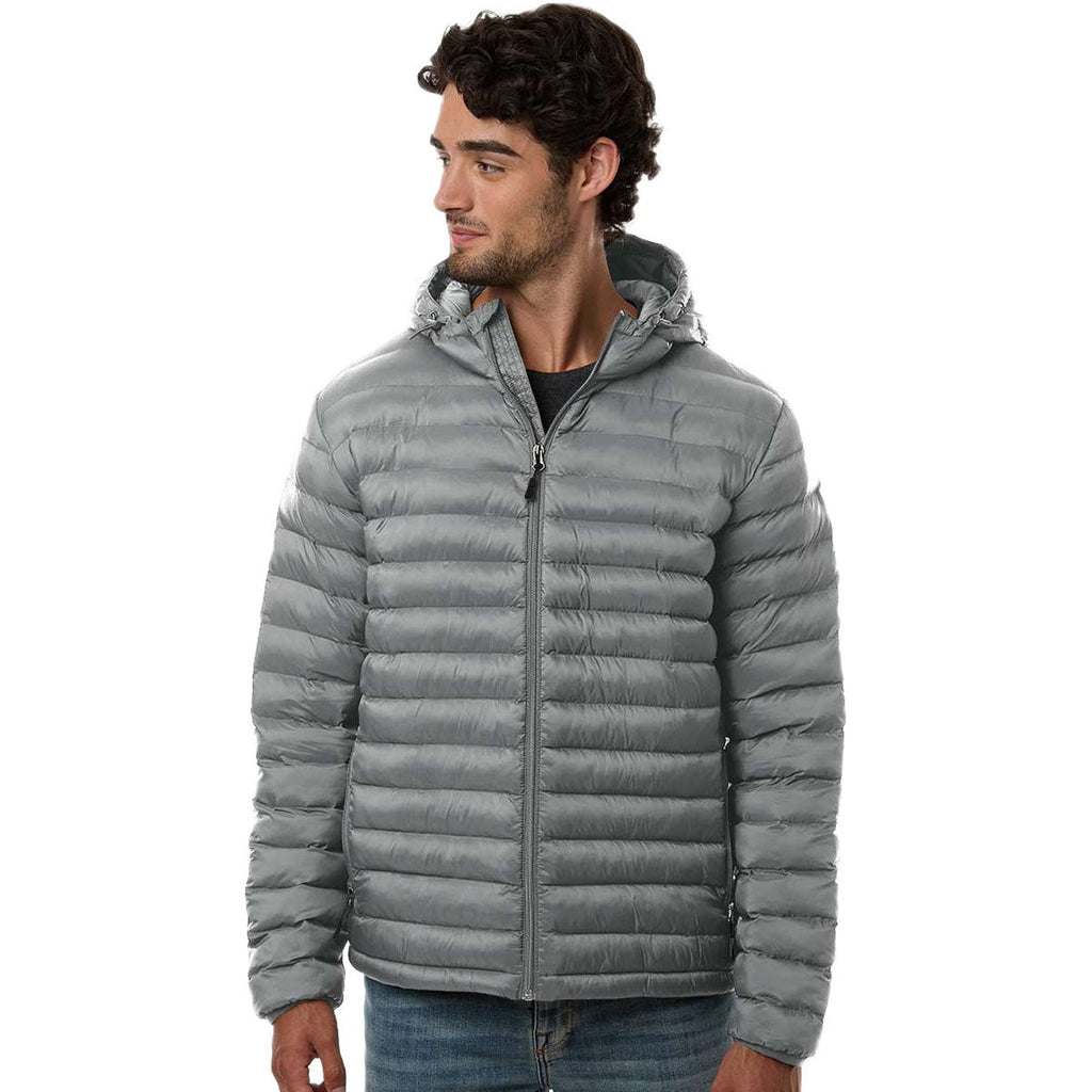Weatherproof Men's Chelsea Grey Lightweight Poly-Filled Hooded Puffer Jacket