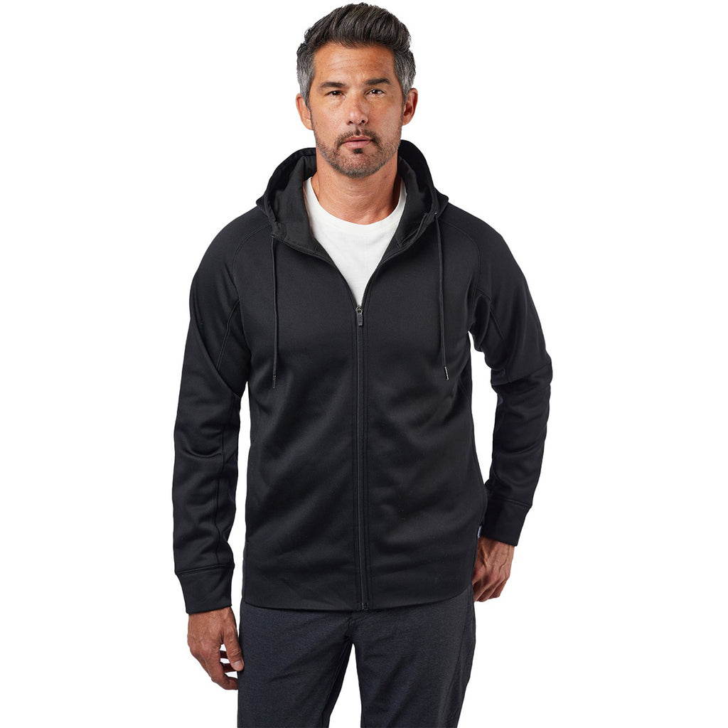 Landway Men's Black Hooded Flash Profleece Hooded Soft Shell Jacket