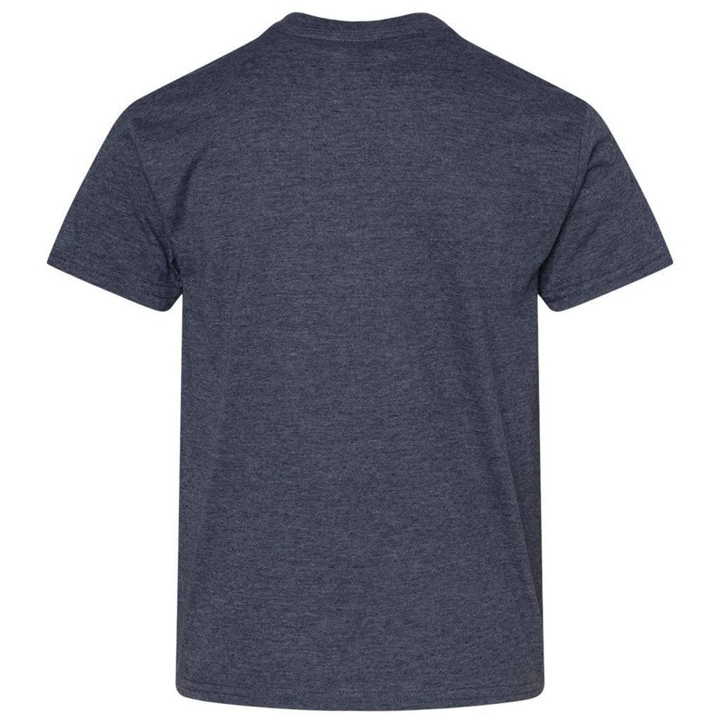 Gildan Youth Heather Navy Light Cotton T-Shirt