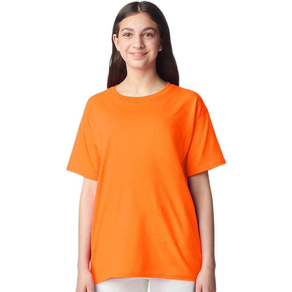Gildan Youth Safety Orange Light Cotton T-Shirt