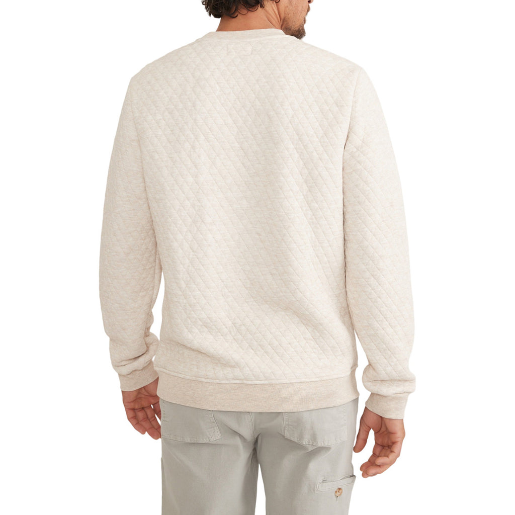 Marine Layer Men's Oat Heather Corbet Quilted Crewneck