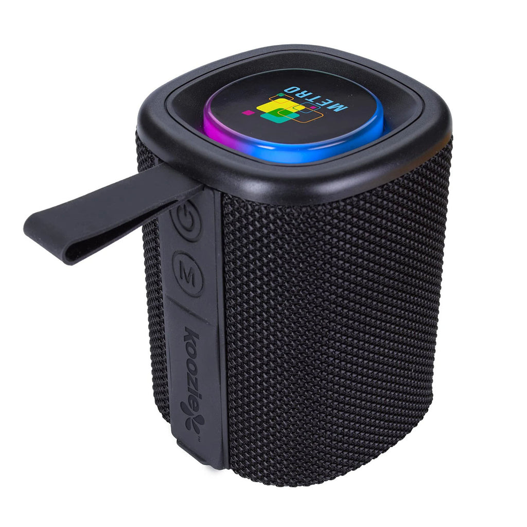 Koozie Black Aqua Glow Water-Resistant Bluetooth Speaker