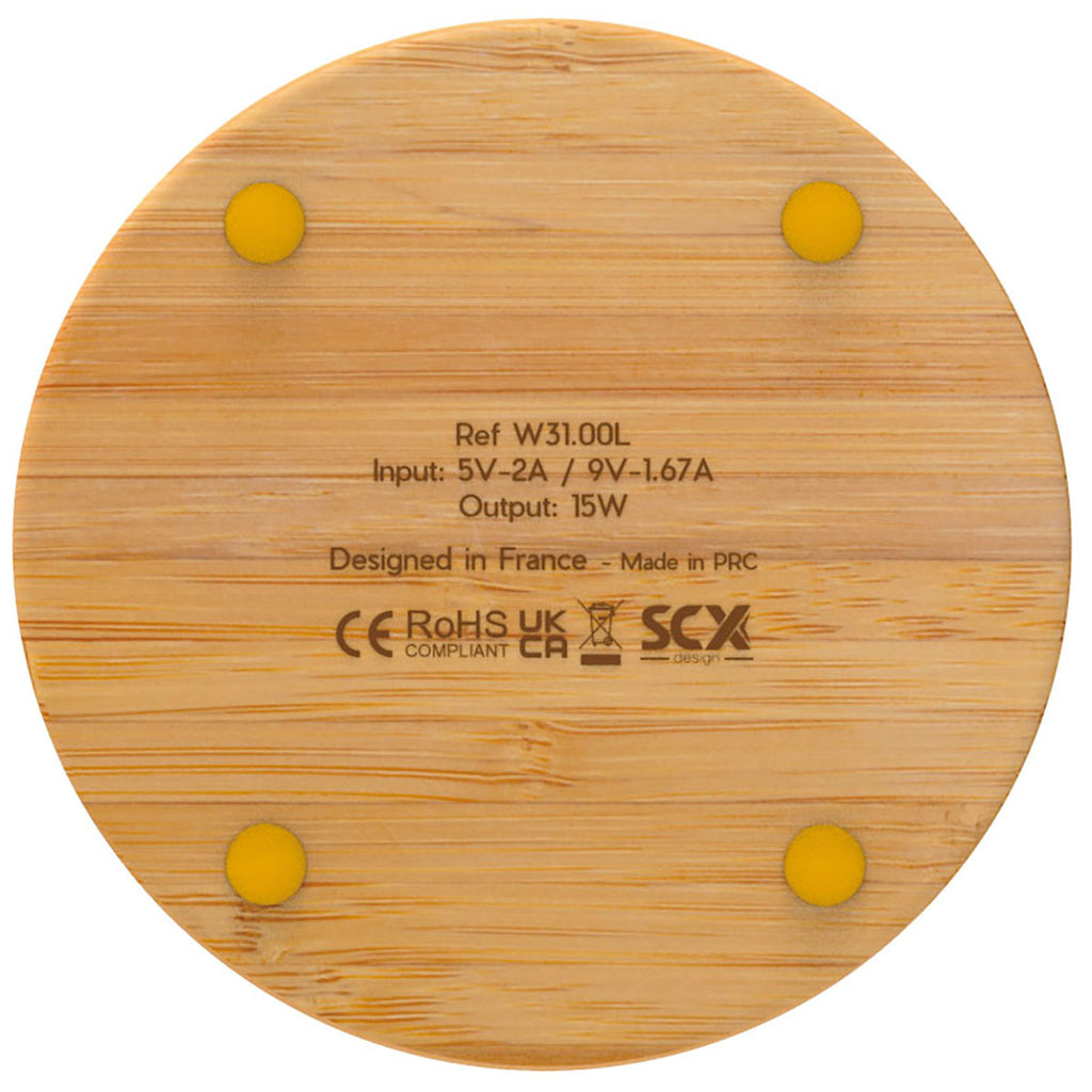 SCX Design Bamboo Full-Color Bamboo 15W Wireless Charger