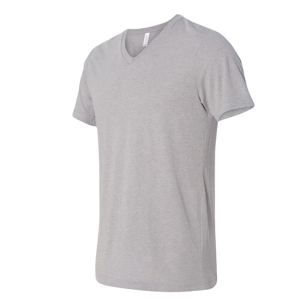 Bella + Canvas Unisex Athletic Grey Triblend Short-Sleeve V-Neck T-Shirt