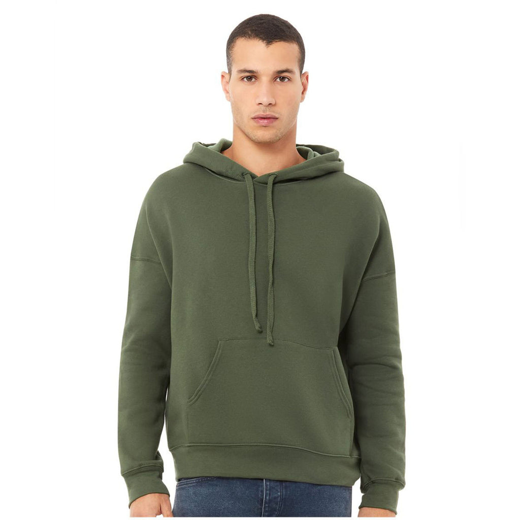 Bella + Canvas Unisex Military Green Sponge Fleece Pullover Hoodie