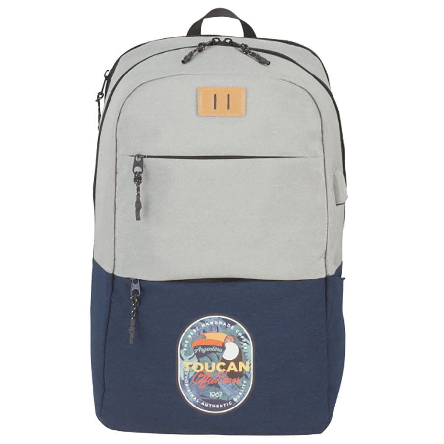 48-Hour Leed's Navy/Grey NBN Linden 15 Inch Laptop Backpack