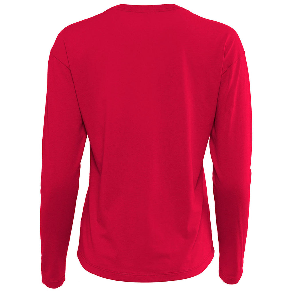 Next Level Apparel Women's Red Relaxed Long Sleeve T-Shirt