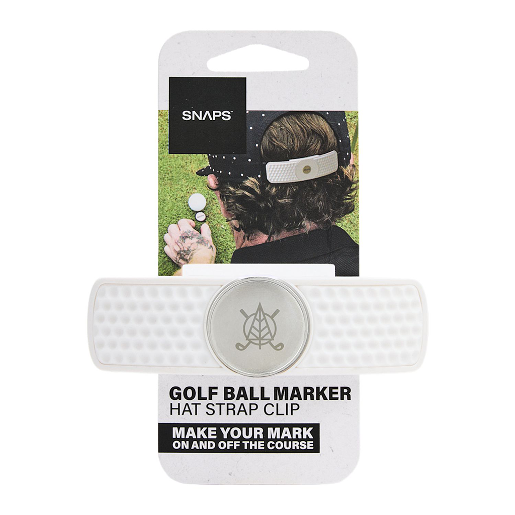 SNAPS White Hat Clip Golf Ball Marker