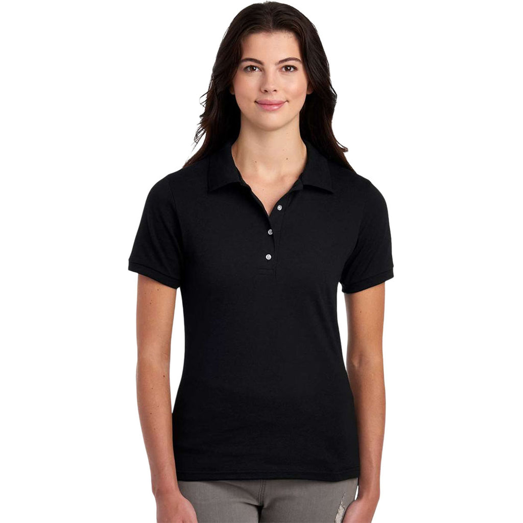 Jerzees Women's Black Dri-Power Polo