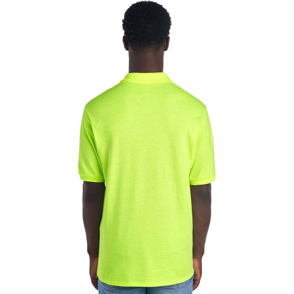 Jerzees Men's Safety Green Dri-Power Polo