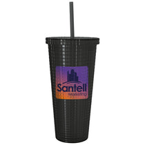 Good Value Black Square Pattern Double Wall Tumbler - 23 oz