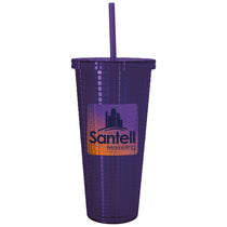 Good Value Purple Square Pattern Double Wall Tumbler - 23 oz