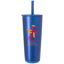 Koozie Group Matte Metallic Blue Astrid Recycled Vacuum Tumbler - 24 oz.