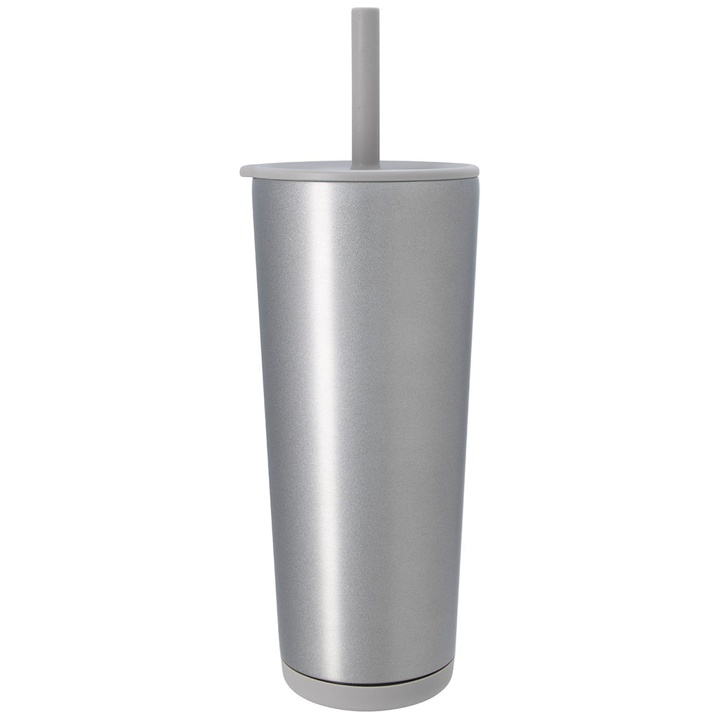 Koozie Group Matte Metallic Silver Astrid Recycled Vacuum Tumbler - 24 oz.