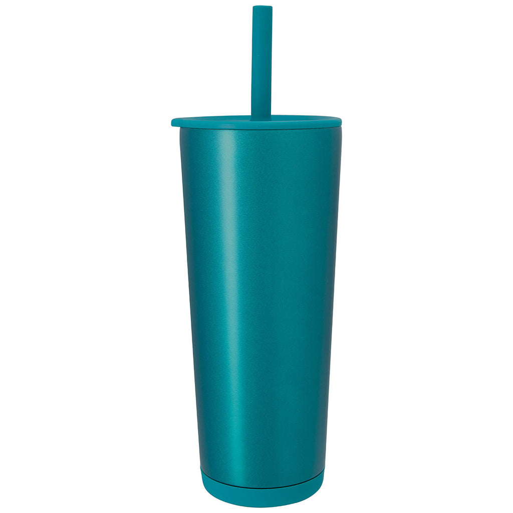 Koozie Group Matte Metallic Teal Astrid Recycled Vacuum Tumbler - 24 oz.