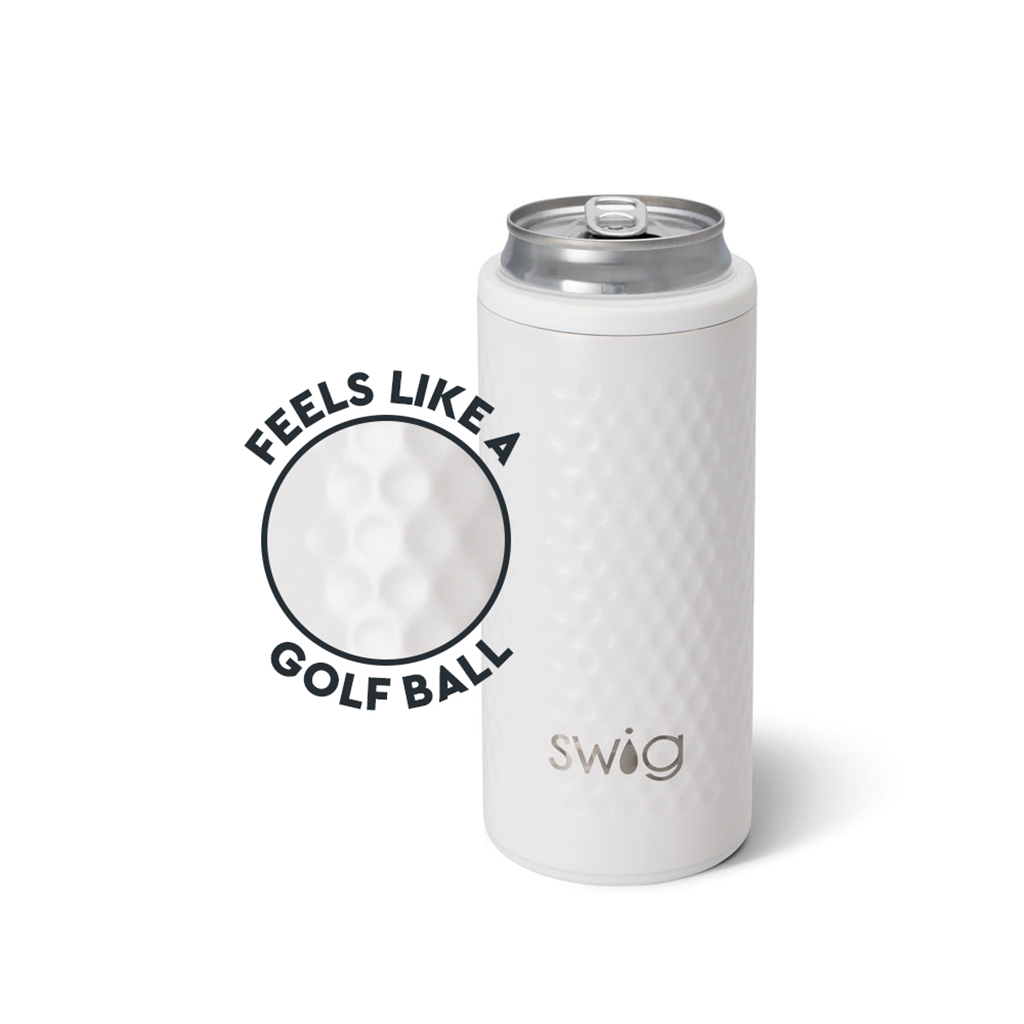 Swig Life White 12 Oz. Swig Life Golf Ball Skinny Can Cooler