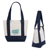 Evans Navy Small Tj Cotton Canvas Zippered Tote