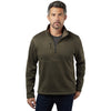 Landway Men's Olive Kodiak Herringbone Quarter-Zip Sweater-Knit Fleece