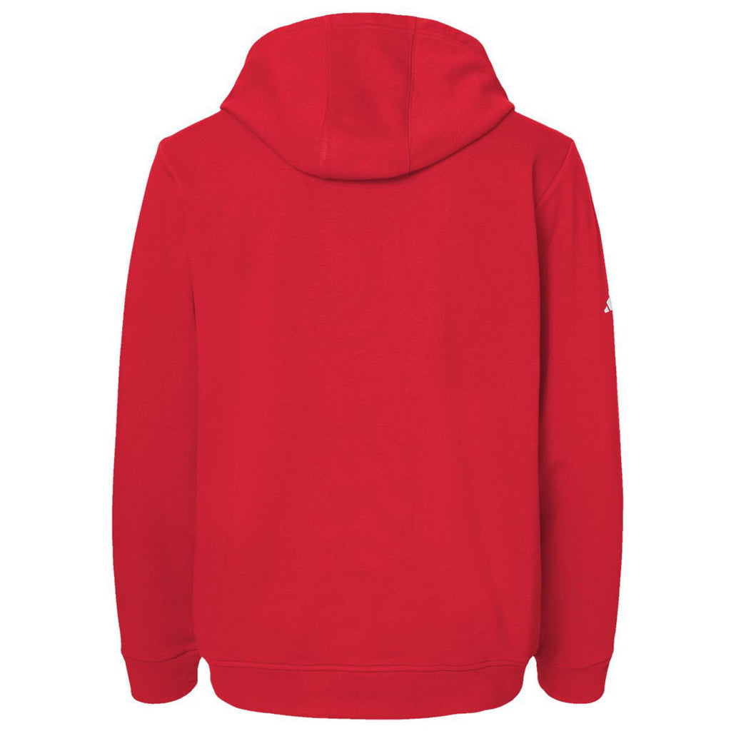 Adidas Men's Red Fleece Hooded Sweatshirt