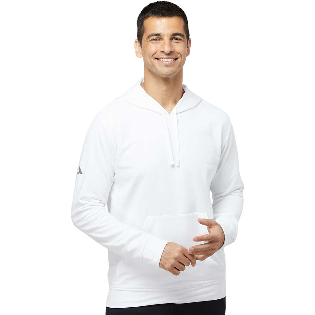 Adidas Men's White Fleece Hooded Sweatshirt