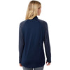 Adidas Women's Team Navy Blue Stripe Block Quarter-Zip Pullover