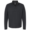 Adidas Men's Black Melange 3-Stripes Quarter-Zip Sweater