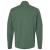 Adidas Men's Green Oxide Melange 3-Stripes Quarter-Zip Sweater