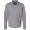 Adidas Men's Grey Three Melange 3-Stripes Quarter-Zip Sweater