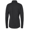 adidas Women's Acid Black Melange Melange 3-Stripes Quarter Zip Pullover