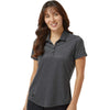 Adidas Women's Black Melange Space Dyed Polo