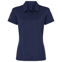 Adidas Women's Dark Blue Textured Stripe Polo