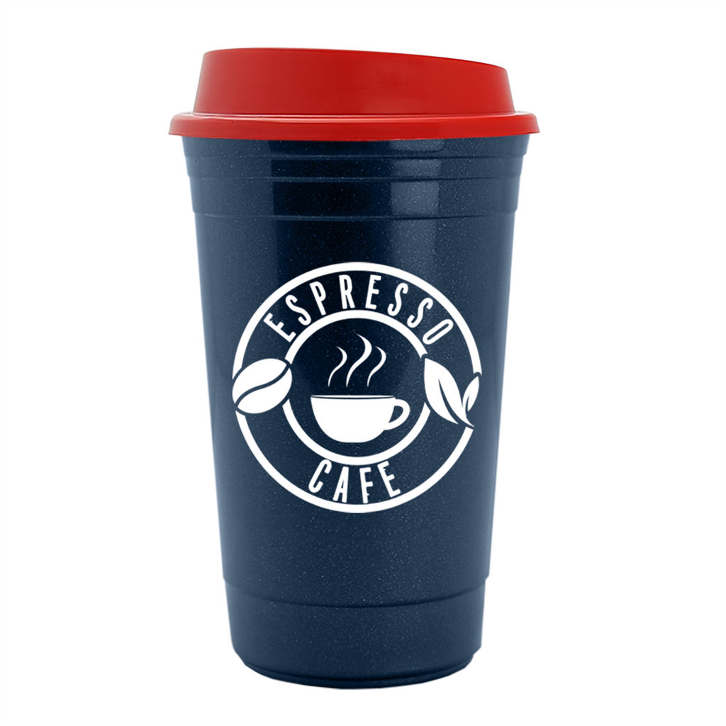 Garyline Metallic Navy Blue Traveler Insulated Cup - 16 oz.
