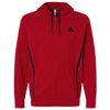 Adidas Men's Team Power Red Game & Go Fleece Full-Zip Hooded Sweatshirt