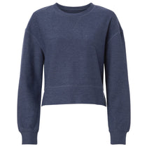 Boxercraft Women's Navy Ribbed Knit Cropped Boxy Crew