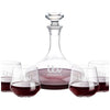 St. Regis Group Clear Elliston Decanter & Sturgis 4 Stemless Wine Set
