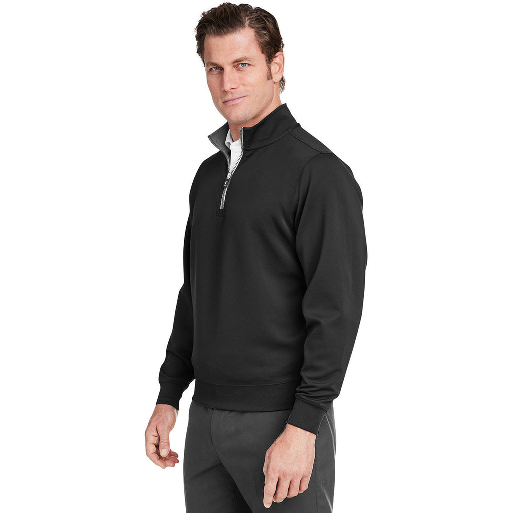 Fairway & Greene Men's Black/Dark Shadow Grey Heather Caves Quarter-Zip Tech Pullover