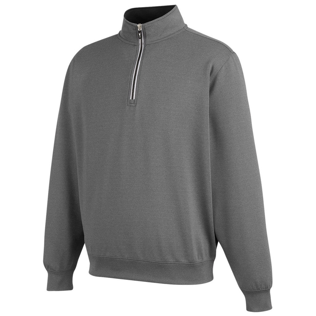 Fairway & Greene Men's Dark Shadow Grey Heather Caves Quarter-Zip Tech Pullover