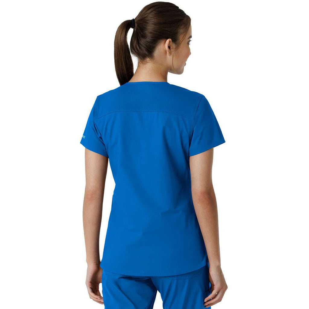 Carhartt Women's Royal Four-Pocket V-Neck Knit Panel Scrub Top