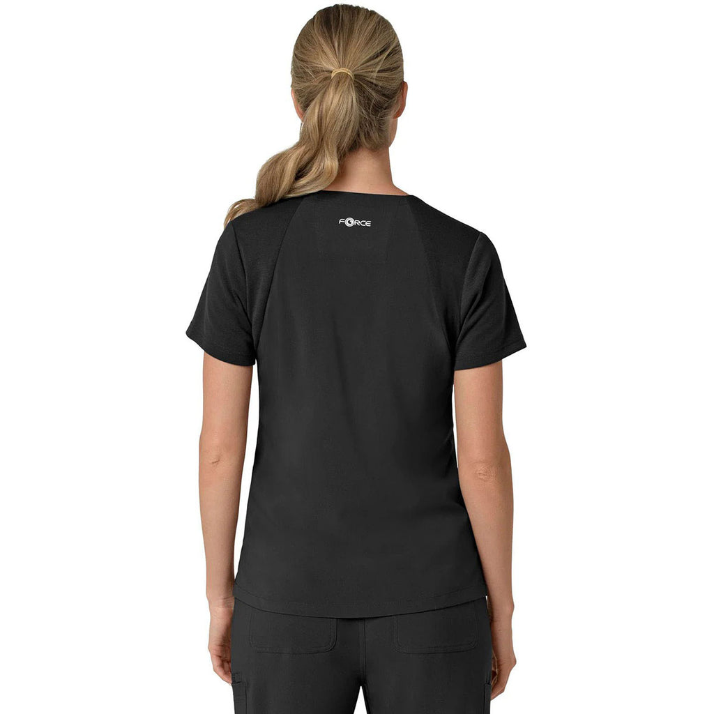 Carhartt Women's Black Three-Pocket Flex Panel V-Neck Scrub Top