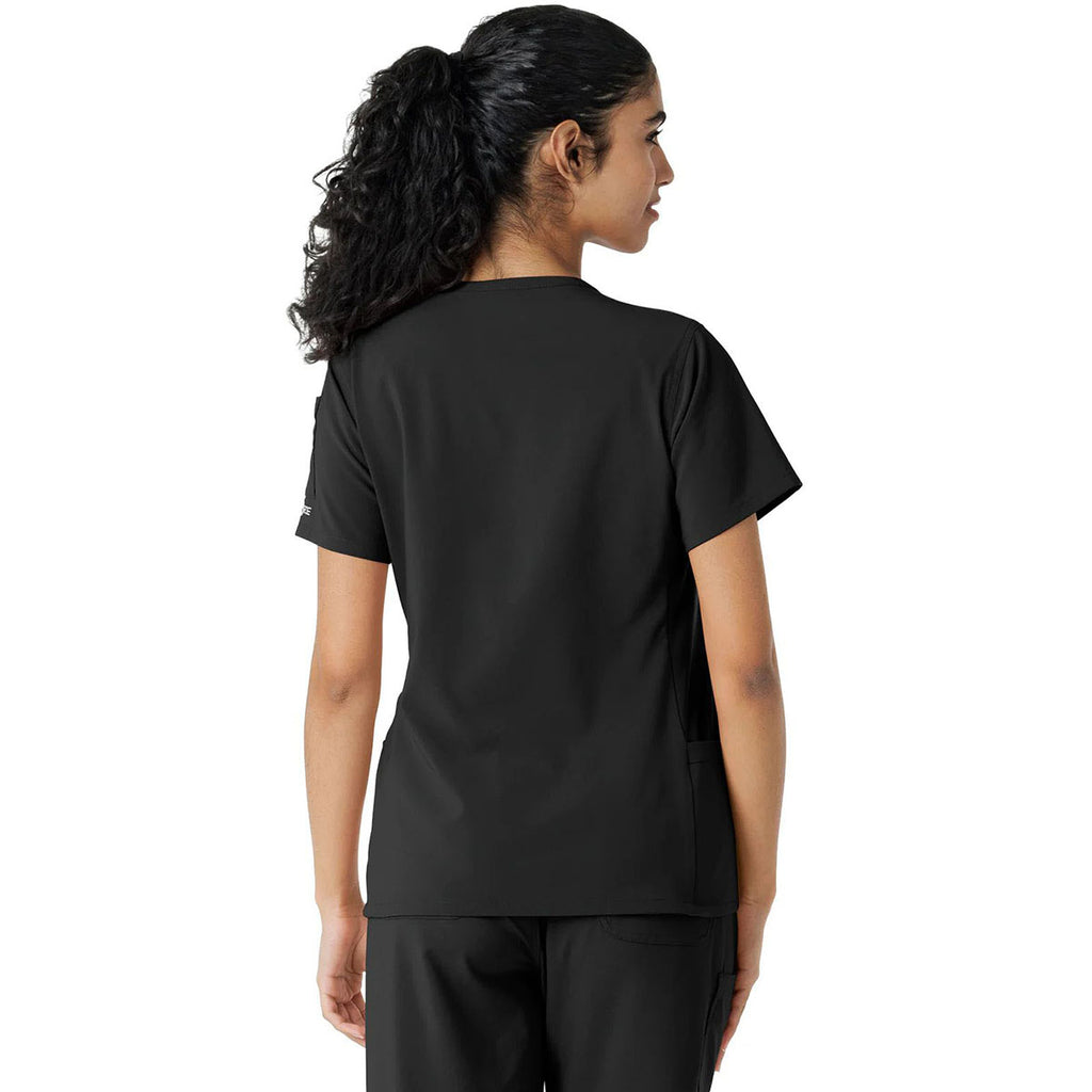 Carhartt Women's Black Knit Panel Scrub Top