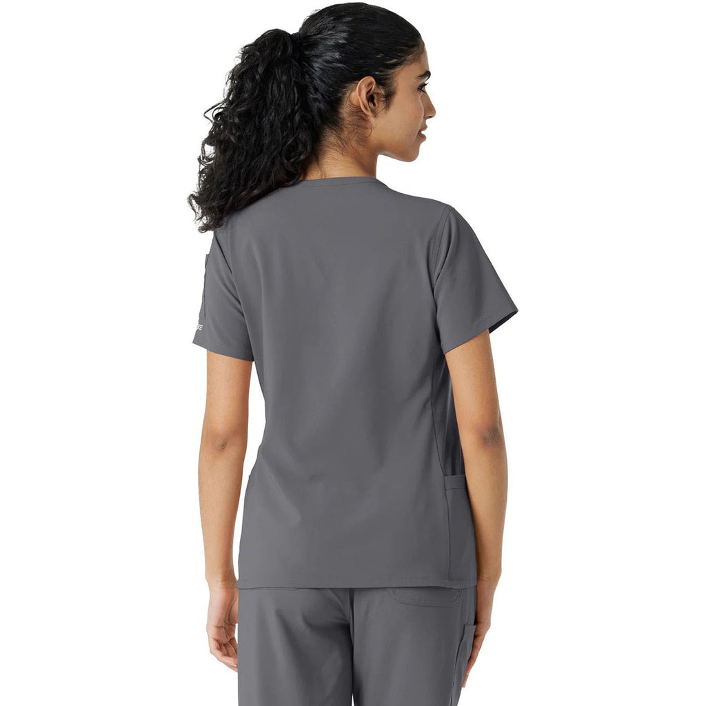 Carhartt Women's Pewter Knit Panel Scrub Top