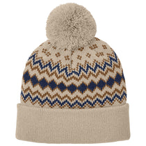 Port Authority Sahara/True Navy/Duck Brown Alpine Pom Beanie