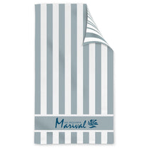 The Magnet Group Grey Double Sided Cabana Stripe Beach Towel