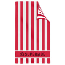 The Magnet Group Red Double Sided Cabana Stripe Beach Towel