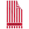 The Magnet Group Red Double Sided Cabana Stripe Beach Towel