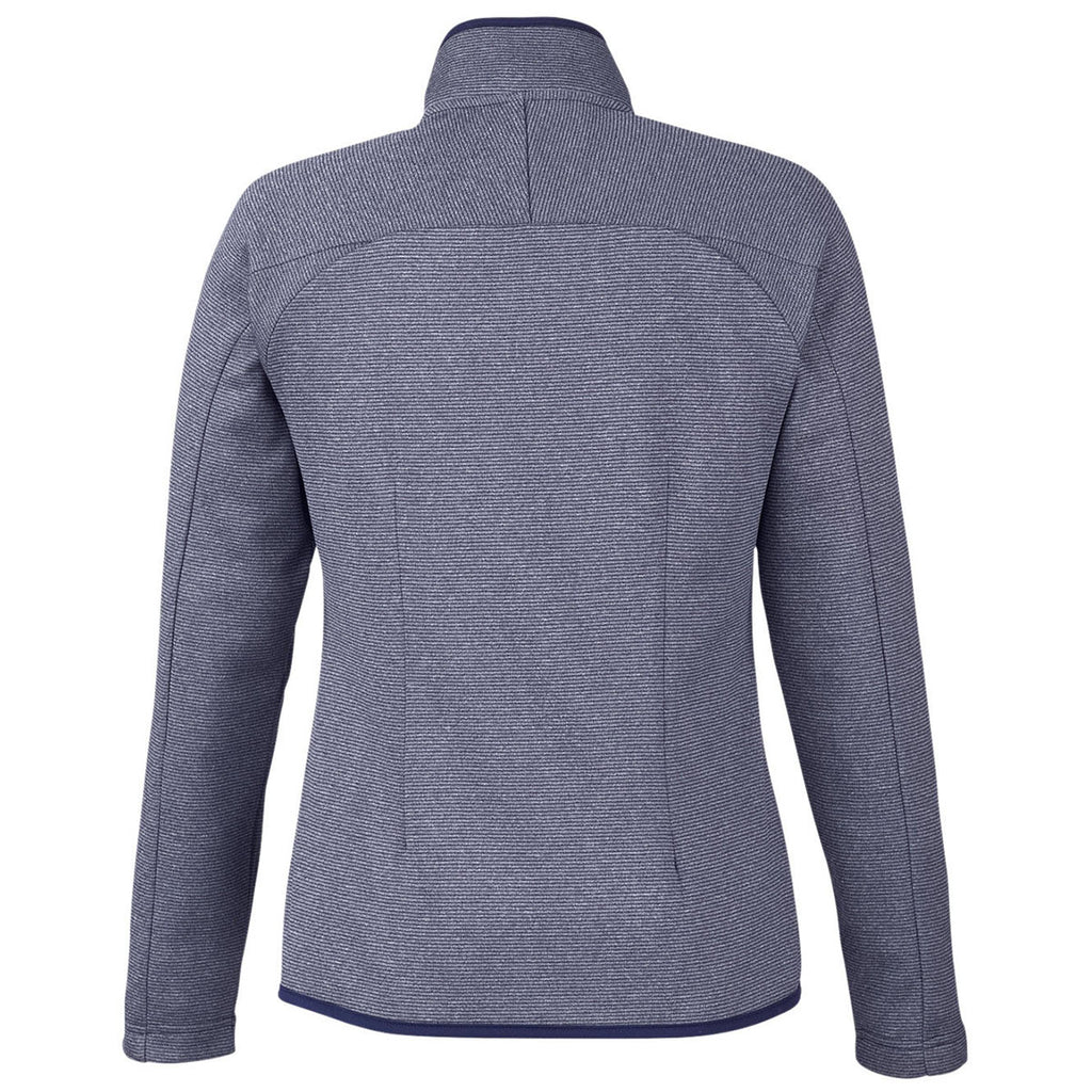 Core 365 Women's Classic Navy/White Venture Heathered Stripe Full-Zip